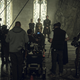 Crew look on as a scene from The Witcher, produced by Netflix, is filmed.